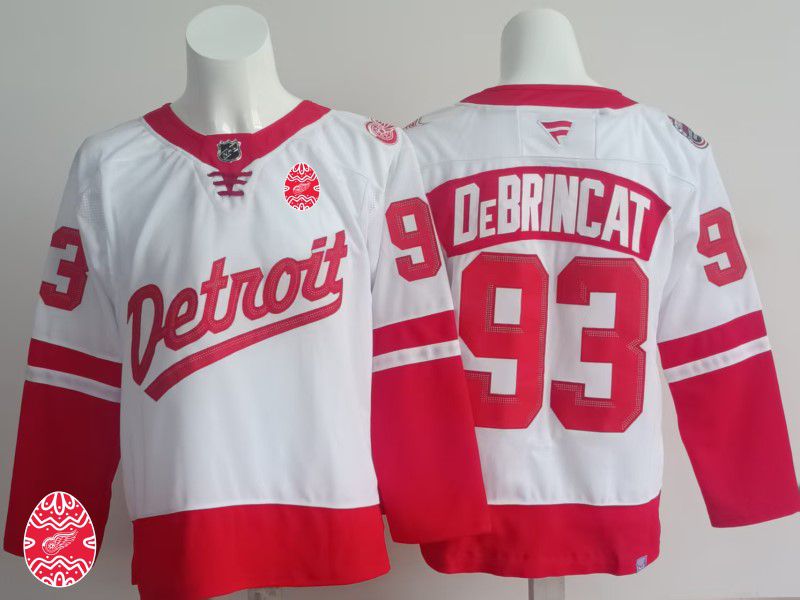 Men Detroit Red Wings #93 Debrincat White 2025 Fanatics Home Premium NHL Jersey style 3->detroit red wings->NHL Jersey